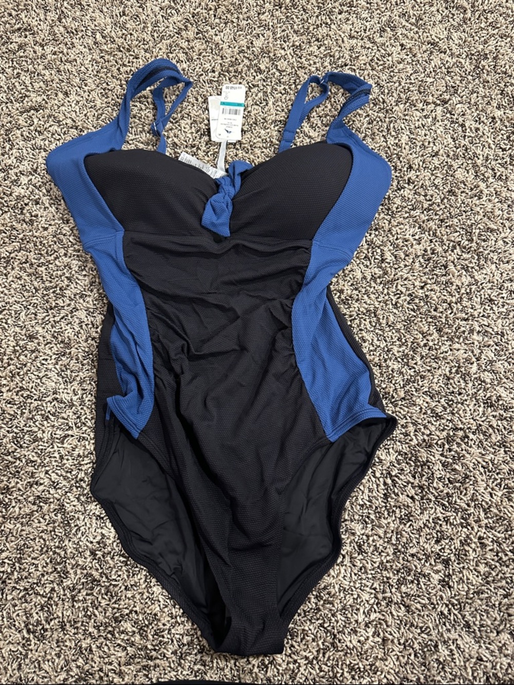Tommy Bahama Blue and Black One-Piece Swimsuit